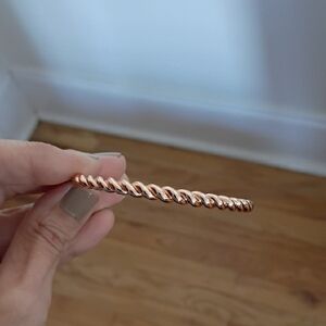 Rose Gold Twisted Chunky Bangle Bracelet